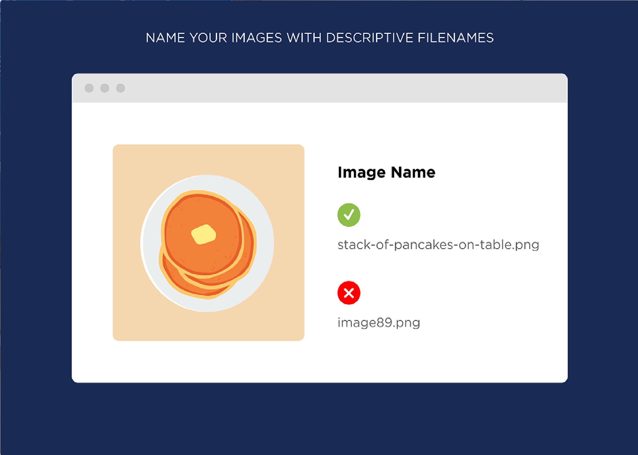 example of image with descriptive text photo of pancake