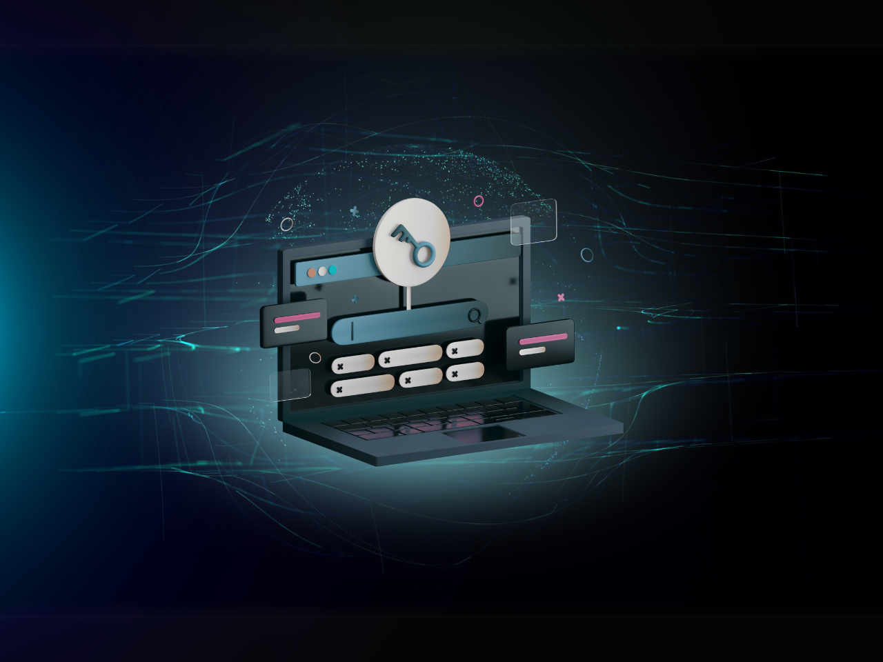 3d Keyword SEO icon with a tech background (1)