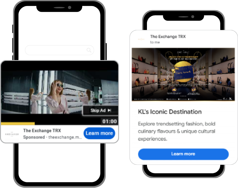 The Exchange TRX ad campaign on Google highlighted event & promotions.