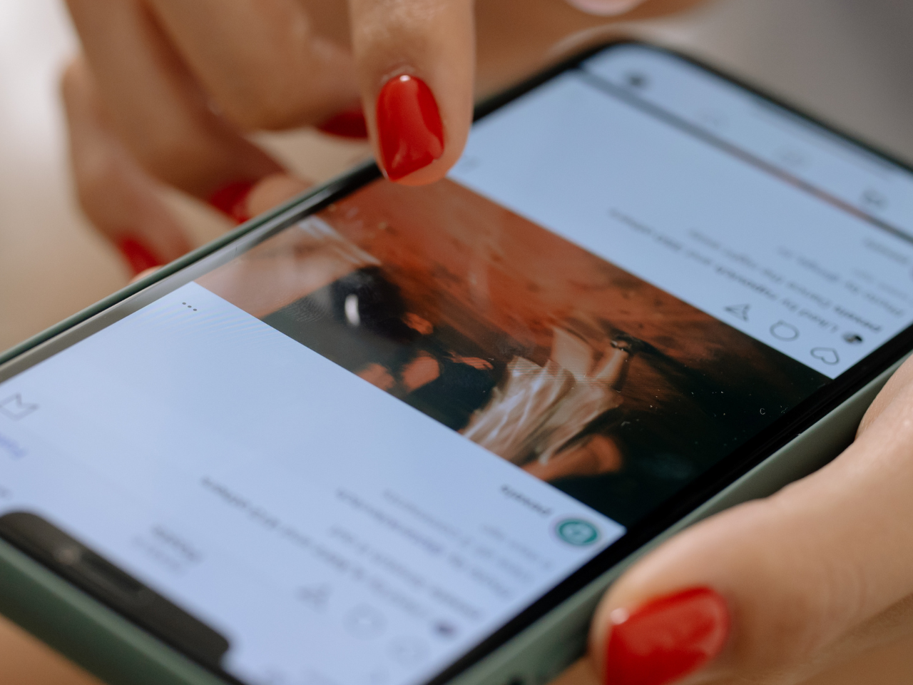 Woman Scrolling Instagram Feed