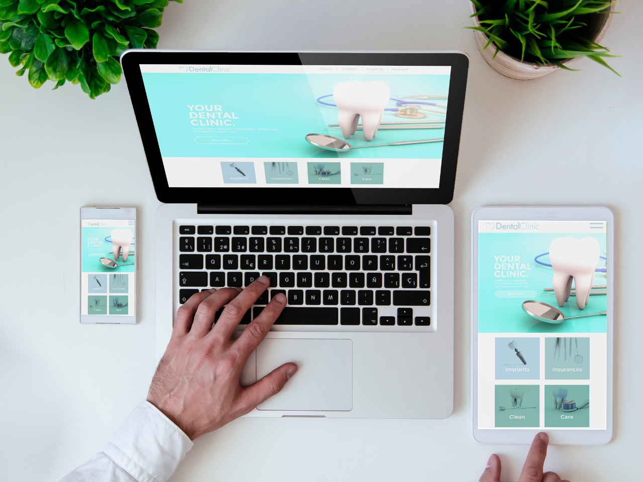 office tabletop cool responsive design dental clinic website