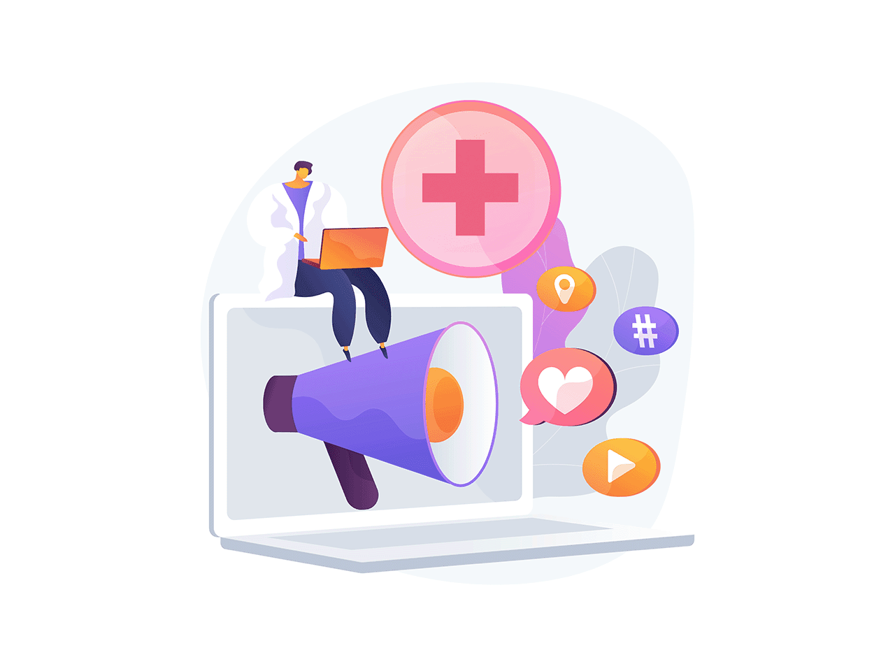 Marketing healthcare digital strategy illustration