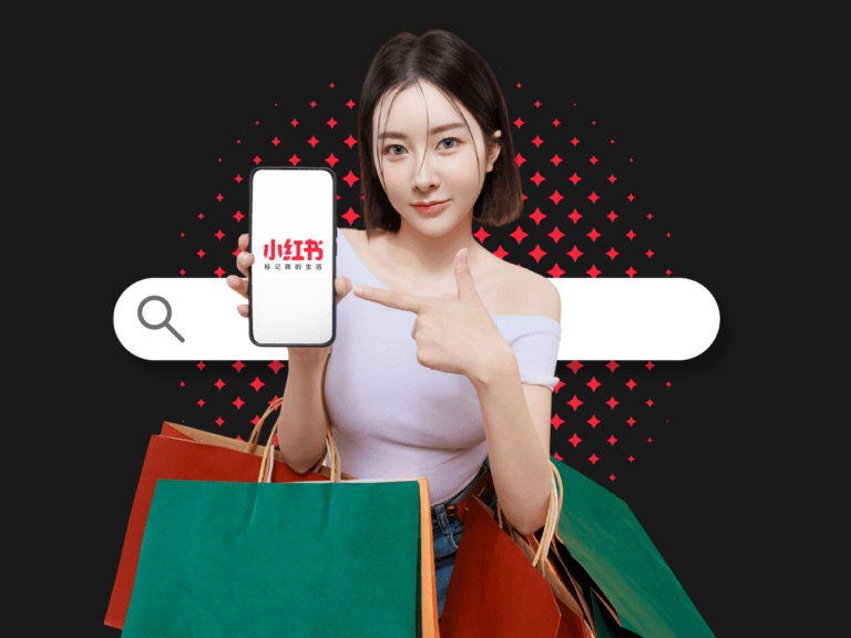 Beautiful Asian Woman Showing blank screen Smartphone Mockup for Shopping, E-commerce App.
