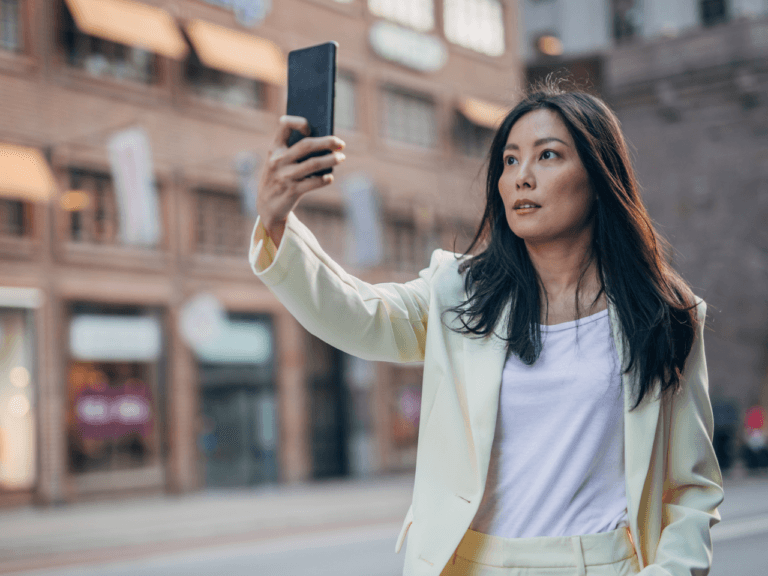 Chinese woman taking a selfie